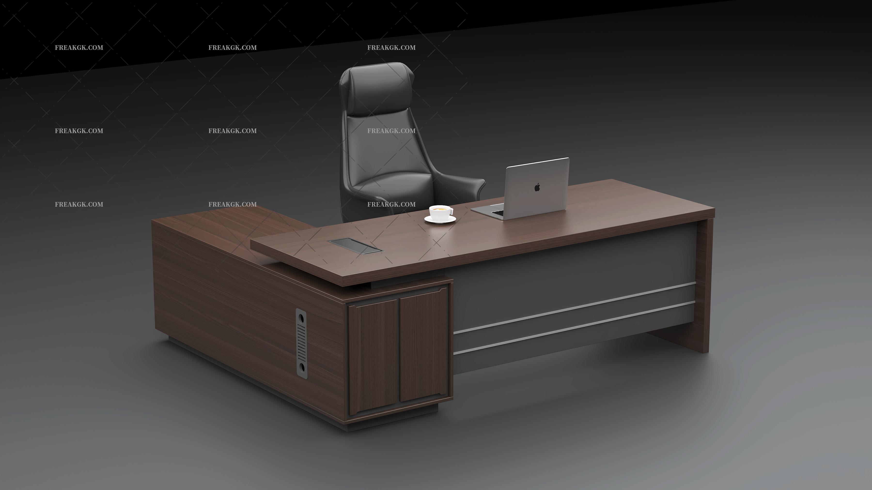 现代办公桌3D模型