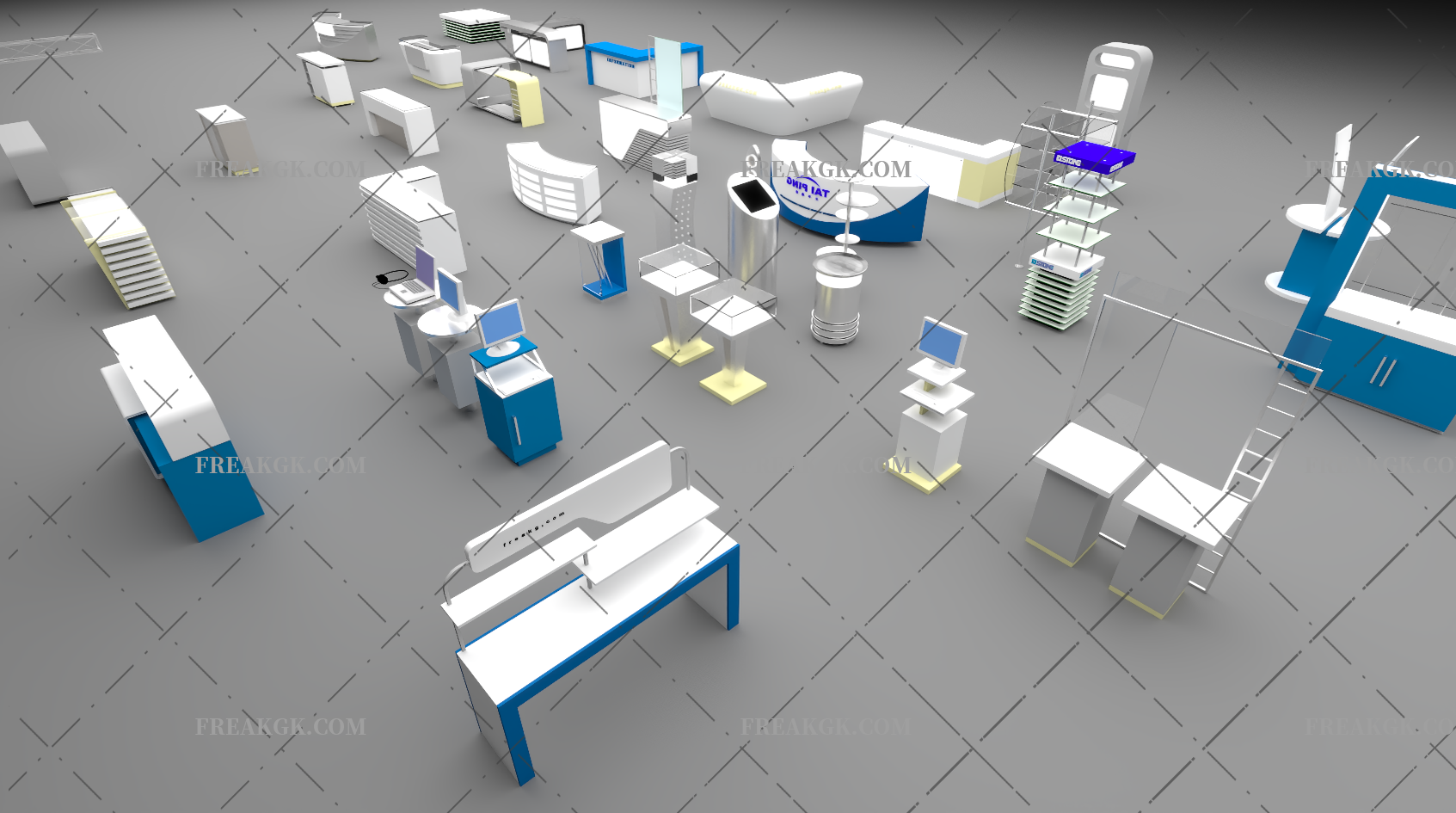 展柜接待台3D模型